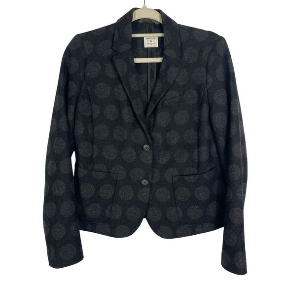 GAP The Academy Blazer, size 6, black with charcoal gray big dots, 51% wool - Picture 1 of 10